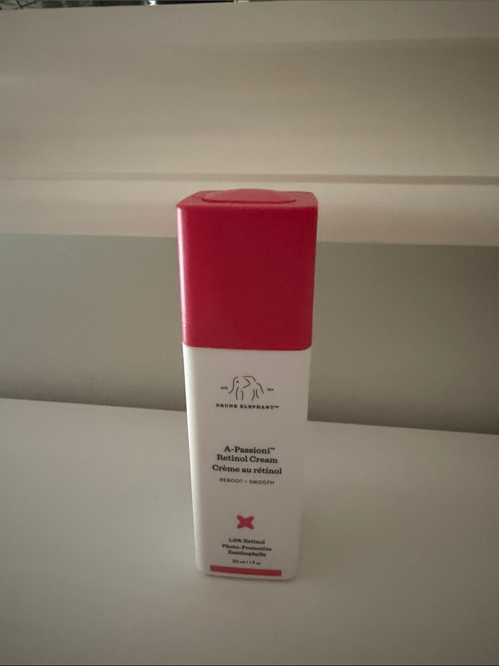 Drunk Elephant A-Passioni Retinol Cream — White bottle with red cap